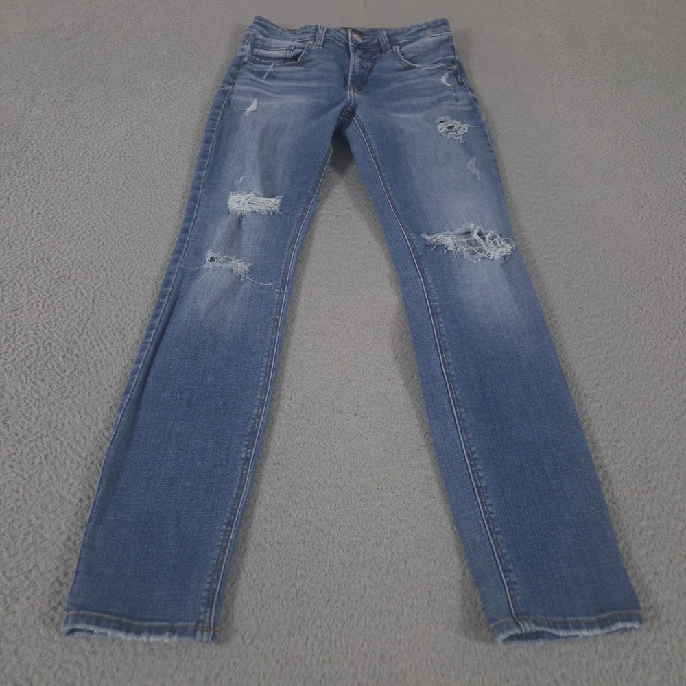 Silver Jeans Co Jeans Womens 27 Blue Boyfriend Distressed Ripped Denim Stretch